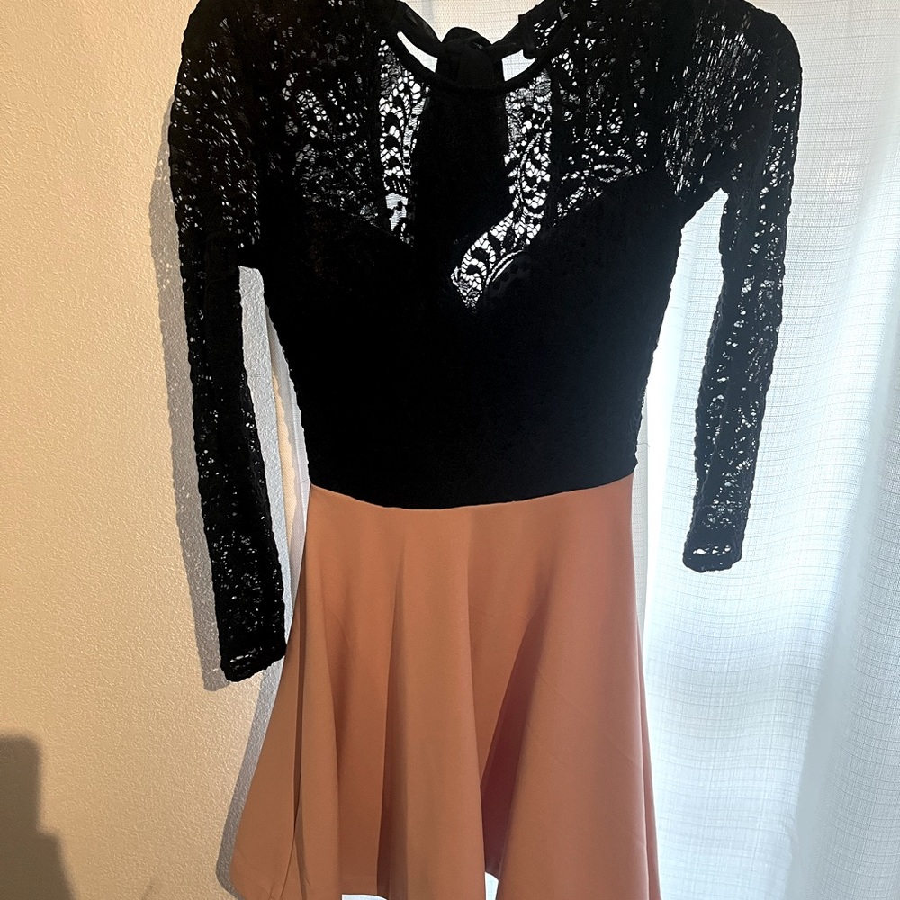 Black and pink prom/winter formal dress, size 0